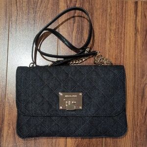Michael Kors Denim Blue Quilted Crossbody Bag